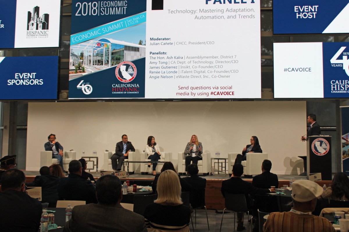 italentcorp's tweet photo. .@relalonde spoke @CAHispanic Economic Summit at @eBay in San Jose over the weekend on starting @italentcorp and growing it into an international consultancy with more than 50% women, as well as some of the company's innovations including #MojoJob. #CAVOICE https://t.co/AUVwiAeV97