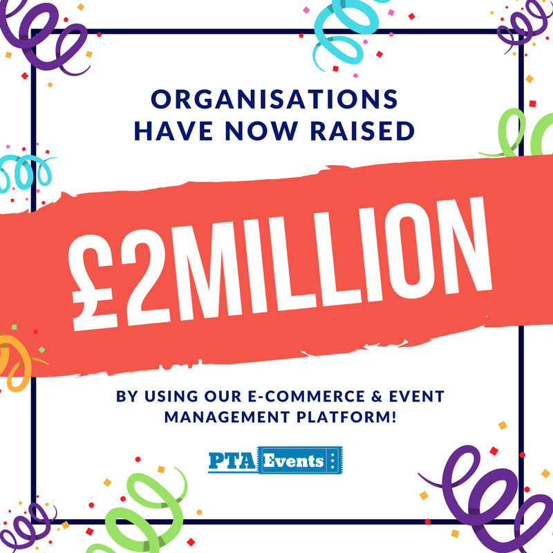 PTA_Events's tweet photo. Over £2million of funds raised through the PTA @PTA_Events platform! #PTA #Tickets #Bookings #Volunteers #Auctions #ClassLists #Communication all made easy! :-) https://t.co/hY1qDhG8tC