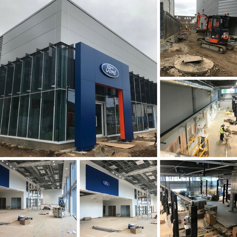 **Watford Update** The Showroom is beginning to take shape and the Ford signs are going up, not long left to wait! Our team is eager to start moving in and are looking forward to filling this space with the latest 2018 cars for you to peruse.