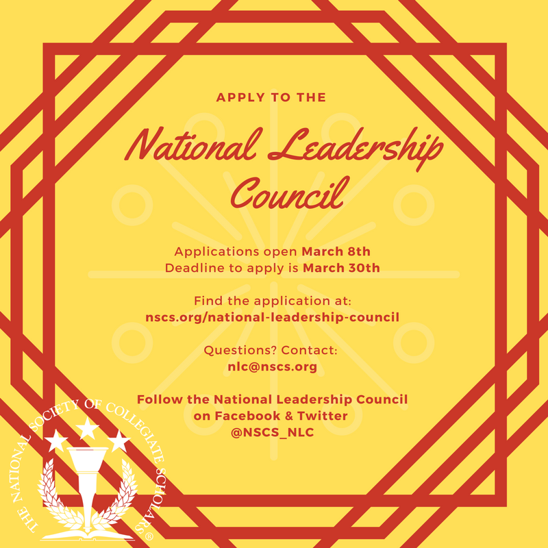 Are you a leader in your chapter? Do you want to be more involved with NSCS? Join the National Leadership Council by clicking here: buff.ly/2DbcufG