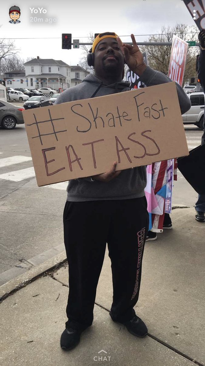 I_Skate_Fast's tweet photo. Protesting for a movement I think we all can support. #AssEatingSzn https://t.co/cuqquLoBpZ