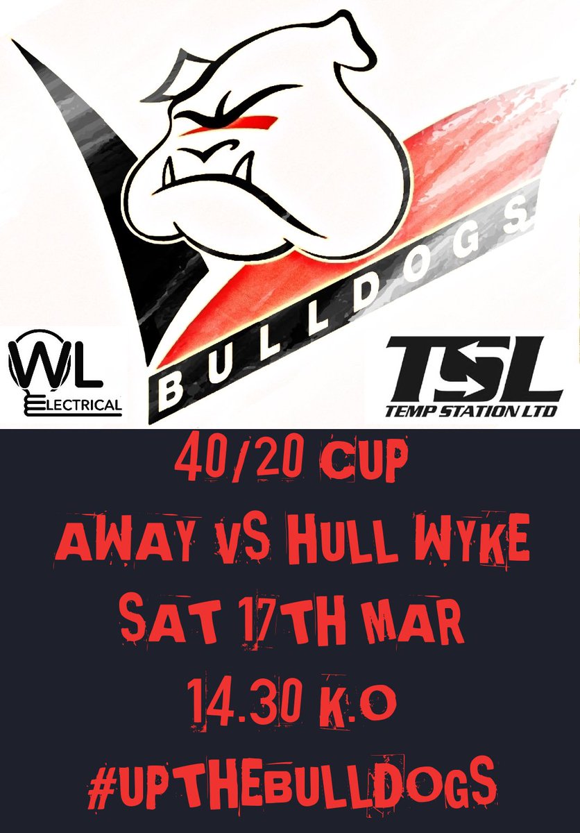 AllertonArlfc's tweet photo. This weekend we travel to @HullWykeArlfc in the @YorkshireRL 40/20 cup #upthebulldogs https://t.co/GY8NEEQzE0