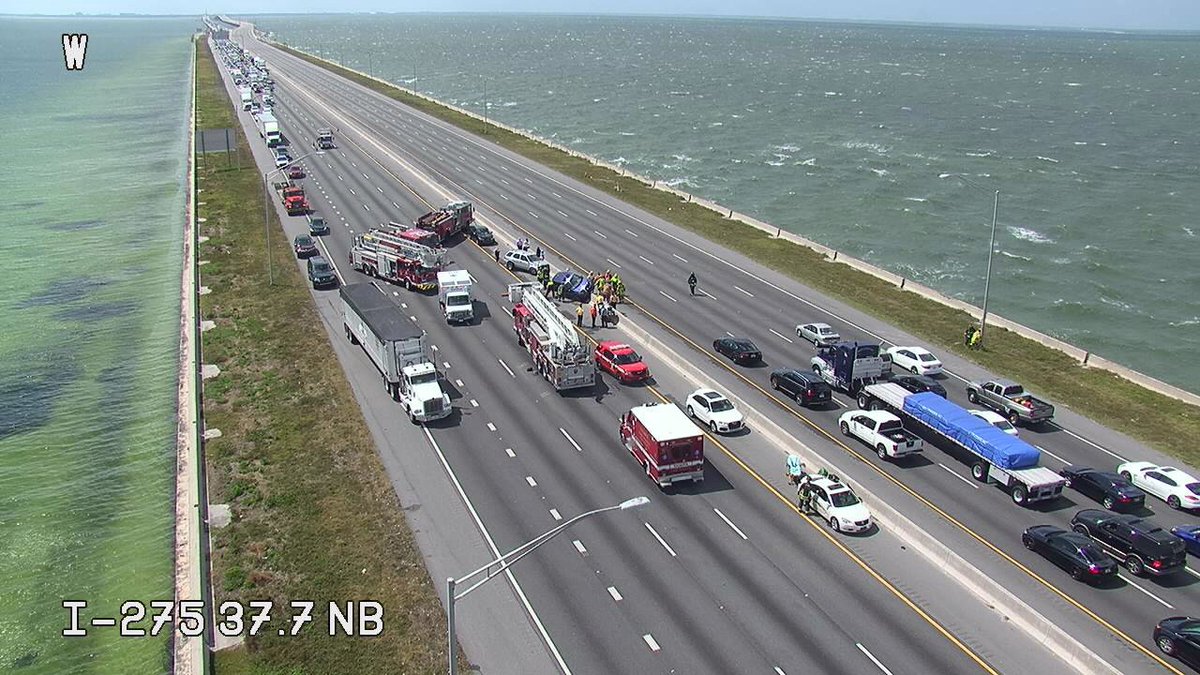 BREAKING Crash on Howard Frankland Bridge closes I275 lanes; both
