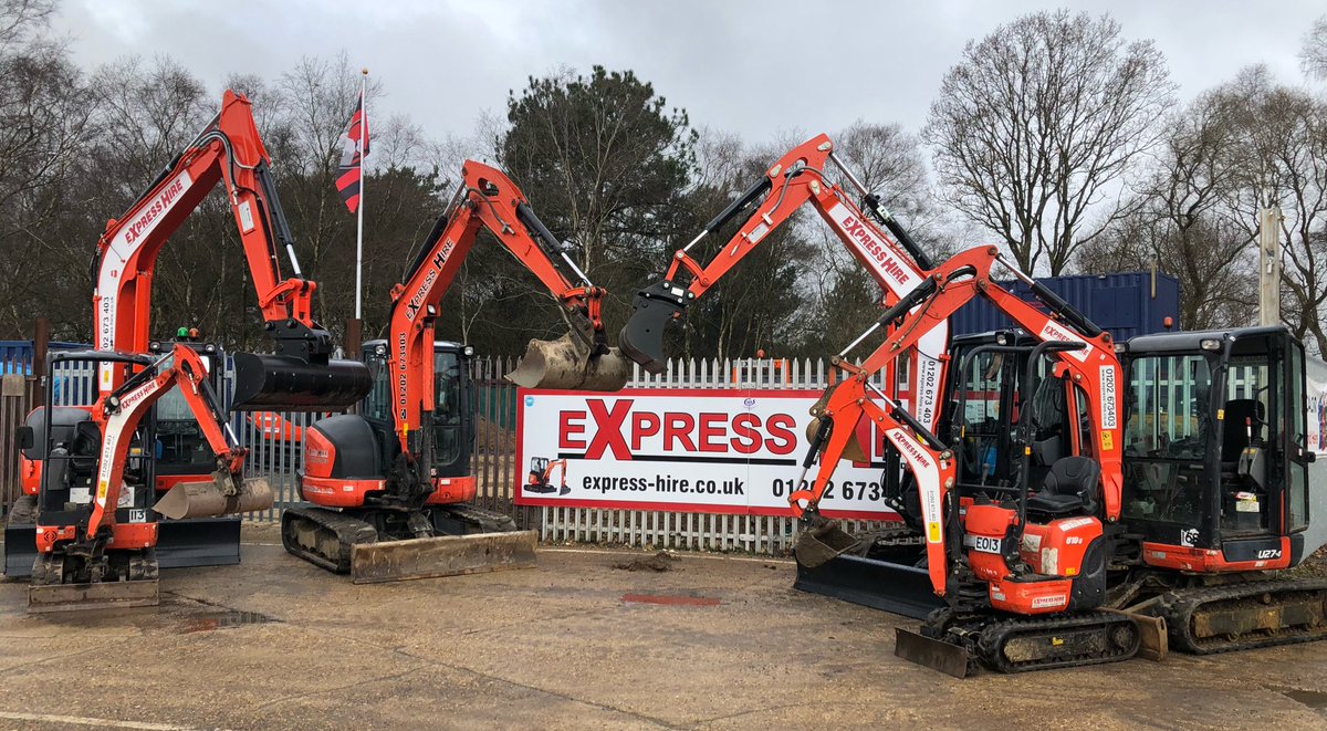Express_Hire's tweet photo. Very pleased to show our extended range of machines thanks to #HarperPlant @KubotaUK. New #KX080-4a and #U55-4 looking great at our @BOHAirport site. @WirtgenGroup @iapsgroup https://t.co/9NeeI0de4d