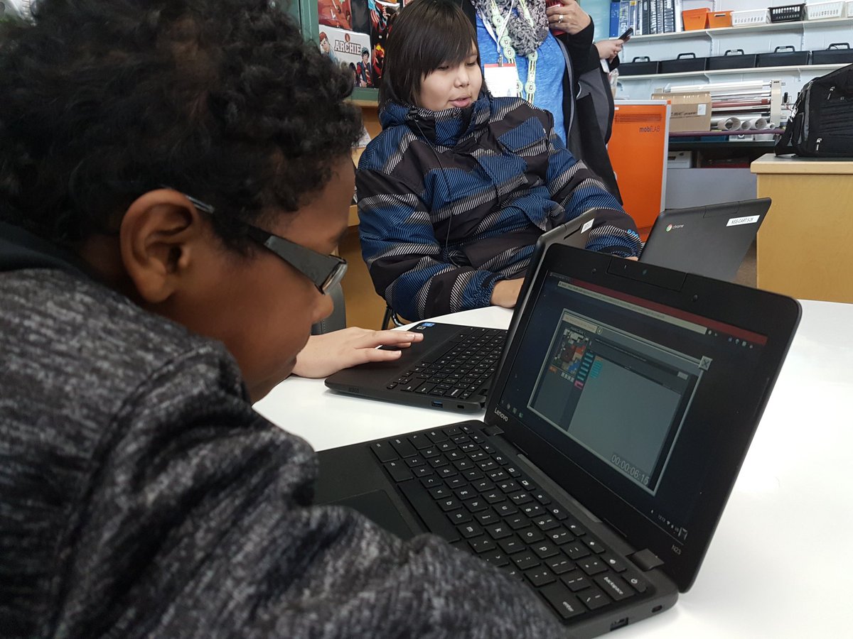 NipisihkopahkSS's tweet photo. NSS students are learning how to code games using @codeorg at the NEA Student Google Summit. #edtechteam https://t.co/JmzPmIPOV2