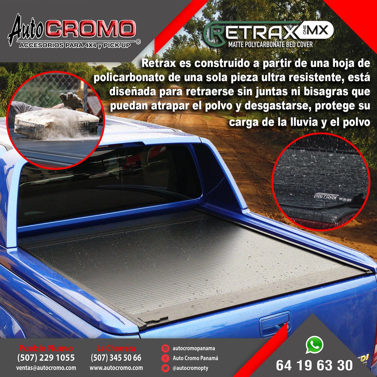 autocromopty's tweet image. Retrax es construido a partir de una hoja de policarbonato de una sola pieza ultra resistente, está  diseñada para retraerse sin juntas ni bisagras que puedan atrapar el polvo y desgastarse, protege su carga de la lluvia y el polvo 
#autocromo #Accesorios #Retrax #Retraxonemx