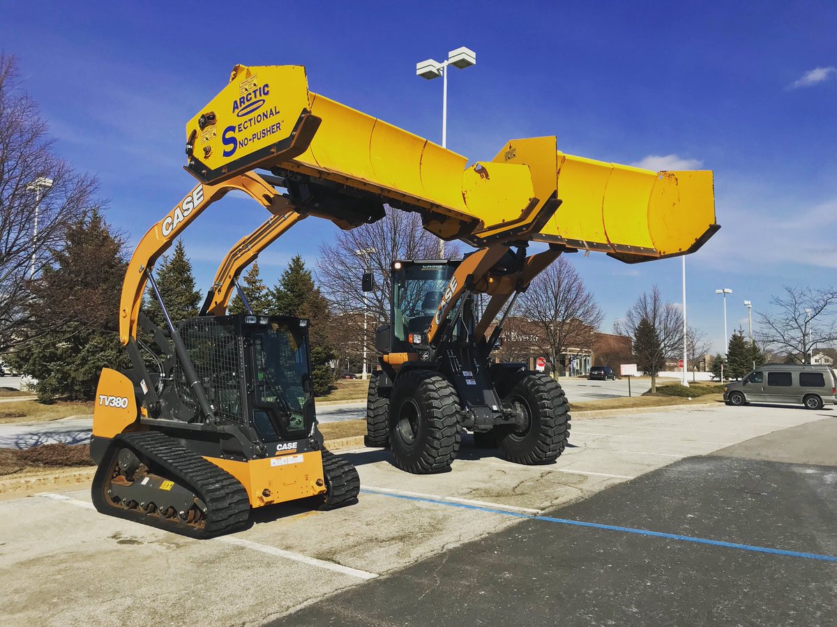 2 incredible machines with the #1 snow Pusher on the market! Visit our website at arcticsnowandiceproducts.com for more info. #snow#snowpusher#snowplow#snowremoval#snowplowing#arctic#landscaping