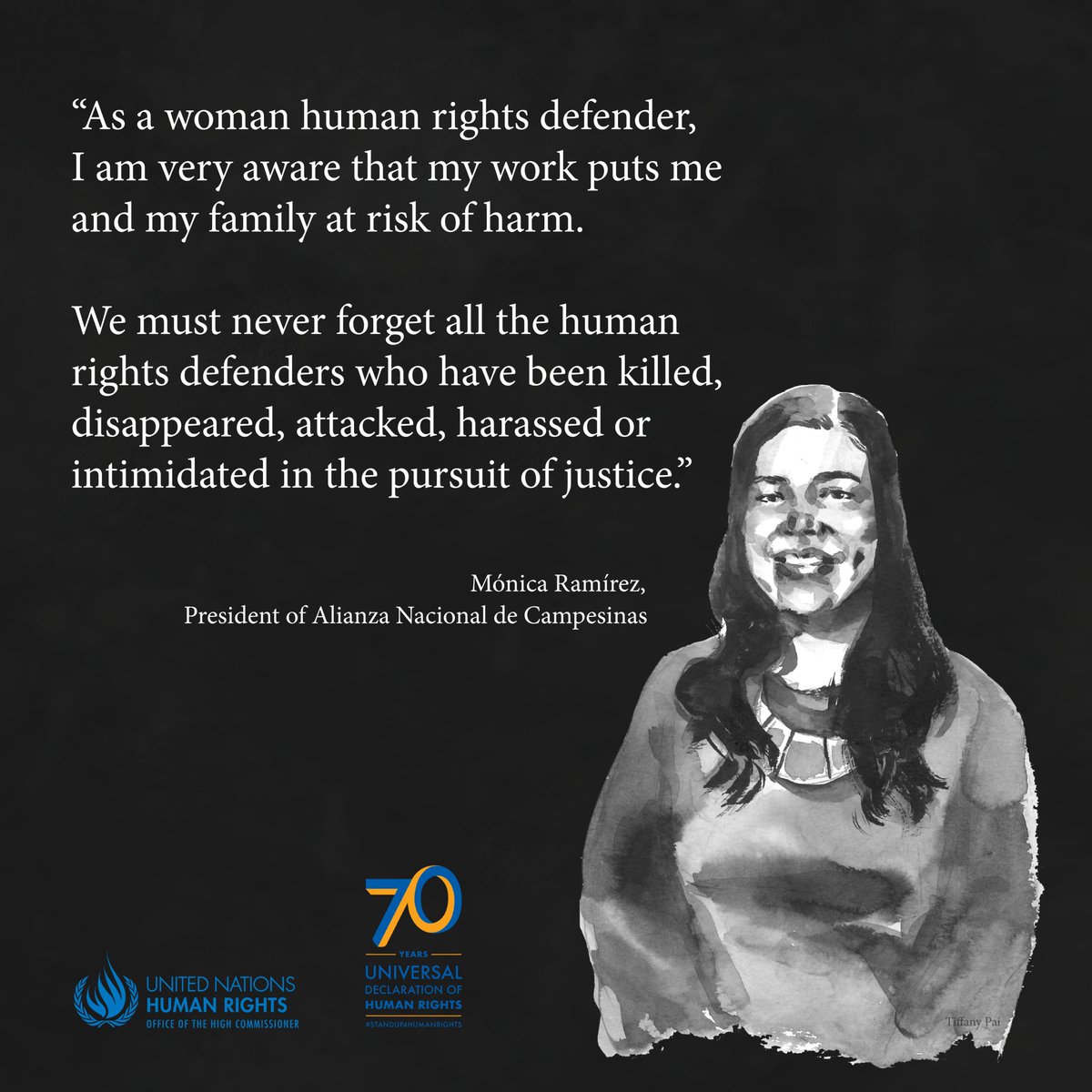 “We work so that men, women, and children are never killed, disappeared, attacked, harassed or intimidated again” - @MonicaRamirezDC, Alianza Nacional de Campesinas and #TimesUp

The #TimeIsNow: #CSW62 must acknowledge and protect women human rights defenders #StandUp4HumanRights