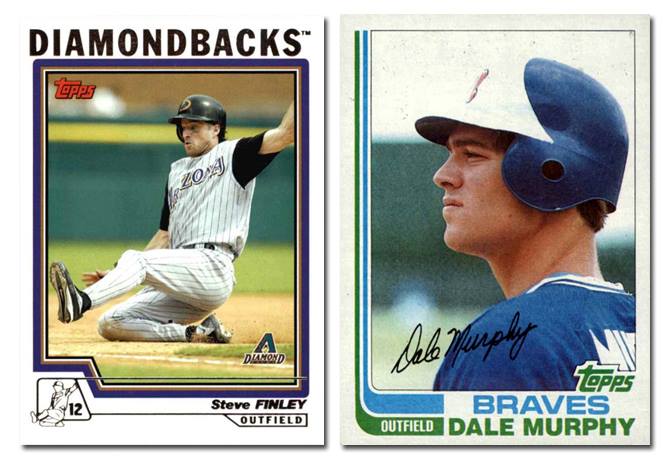 3/12 Happy Birthday to Steve Finley & Dale Murphy!  (2004 Topps & 1982 Topps cards) 