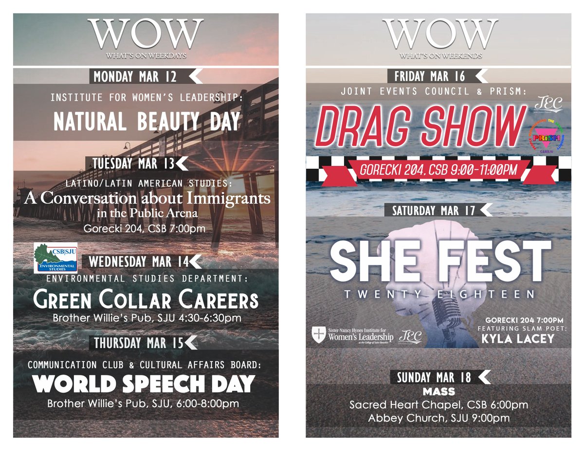 csbsjuSALD's tweet image. Welcome back from Spring Break! Check out the WOW for this week!