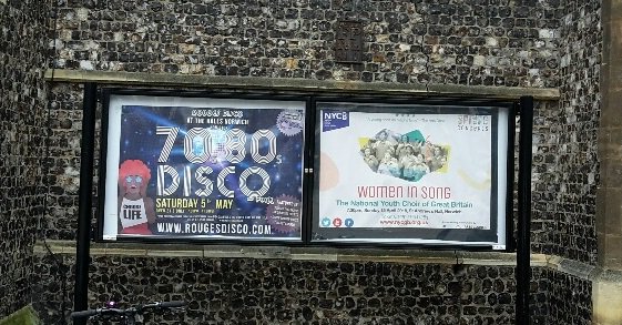 natyouthchoir's tweet photo. Spotted outside @thehallsnorwich - but which is our poster? #GoDisco #ChoirWash https://t.co/Rmc1VkZbWt