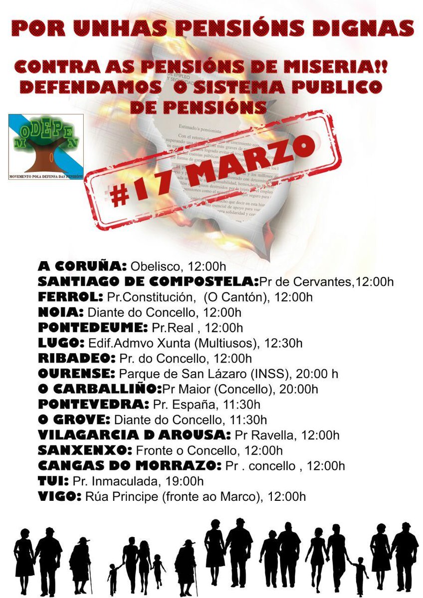 Podemos_Ourense's tweet photo. O vindeiro sábado toca saír de novo a rúa para defender o sistema público de pensións, tanto para o presente como para o futuro. En Ourense vémonos as 20h diante do INSS, no Parque de San Lázaro. Non faltes! https://t.co/41iffzzyTX