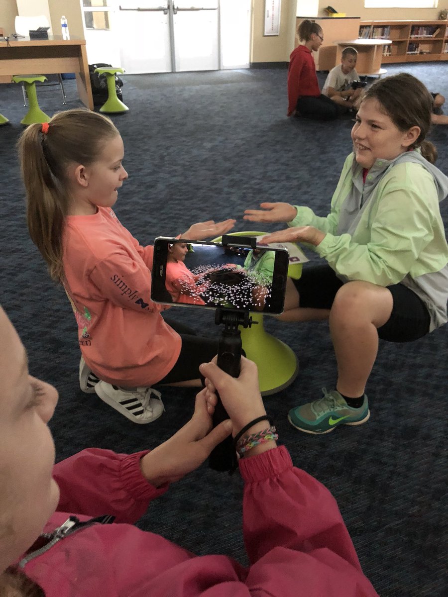 MsKLeahy's tweet photo. The excitement when you can hold space objects in your hands thanks to @GoogleForEdu for letting us try out their augmented reality! As a teacher I’m so excited to use this with my kids! @SandersSMES @SMESSTEAMTEAM  #Googleforeducation #GoogleexpeditionsAR https://t.co/XUaFHsrglD