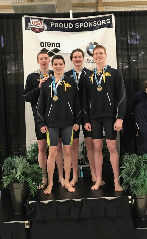 55 entries for the 400 Yard Freestyle Relay yesterday at Sectionals in Columbia from all over the Midwest....the KC Blazers took the GOLD home!! WAY PROUD of them!!  🥇🥇🥇🥇