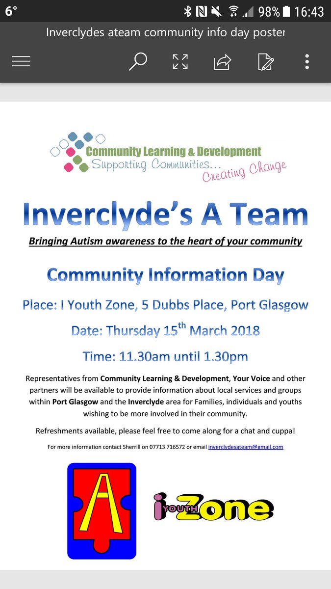 Just a reminder that we have our information day this week please come along for a cuppa and find out whats goin on in our community. Carers centre,  financial fitness have agreed to come along aswell.