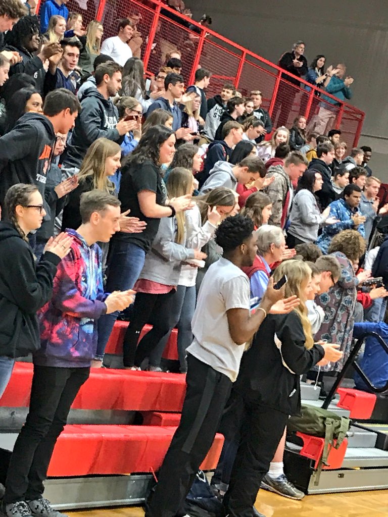 HazelGreenHigh's tweet photo. A standing ovation from the student body for our State Champs! https://t.co/G7E3CToIjq