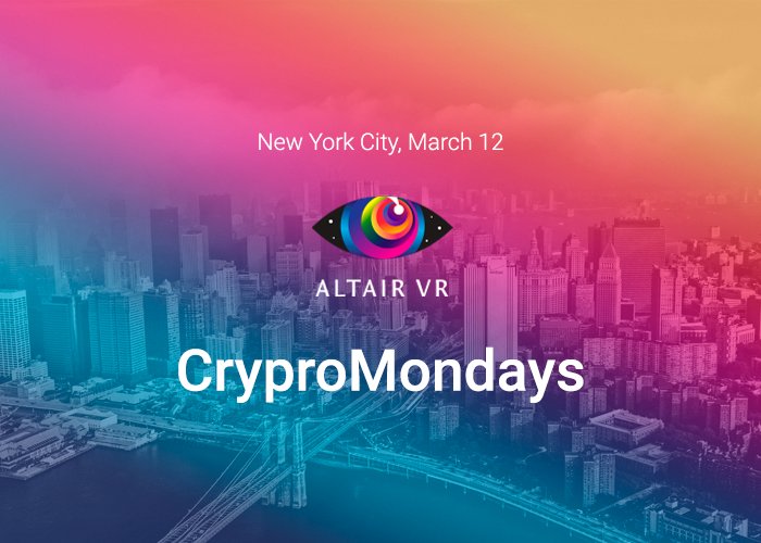 altair_vr's tweet photo. AltairVR participates in CryproMondays in New York city today! Hope that the meeting will be super-effective so if you are in NY city, come and join us! 

Location - 1 Little West 12th Street, New York, NY, 10014, US! See you!

#ico #AltairVR #virtualreality #virtualencyclopedia https://t.co/JWKXF8qEwG