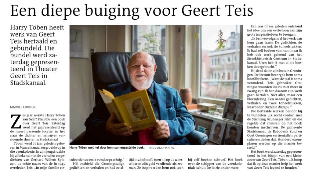 KlaasPals's tweet photo. Onze goede #D66 vriend HarryTöben onverzettelijk en nooit zijn roots vergeten #knoal heeft een boek geschreven over een beroemde plaatsgenoot #GeertTeis #hulde https://t.co/IEHGtFGg4q