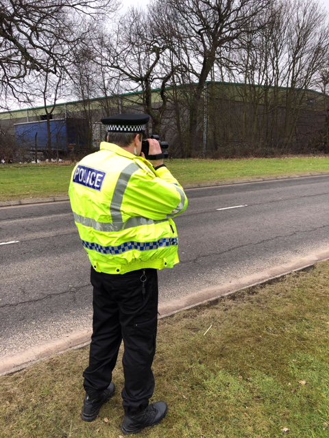 PSOSFalkirk's tweet photo. PCs Scott &amp; Robb, Grangemouth Community Police, have been out today carrying out speed checks on Forth Clyde Way/Dalgrain Road following complaints from the community. https://t.co/nySsd7D7ng