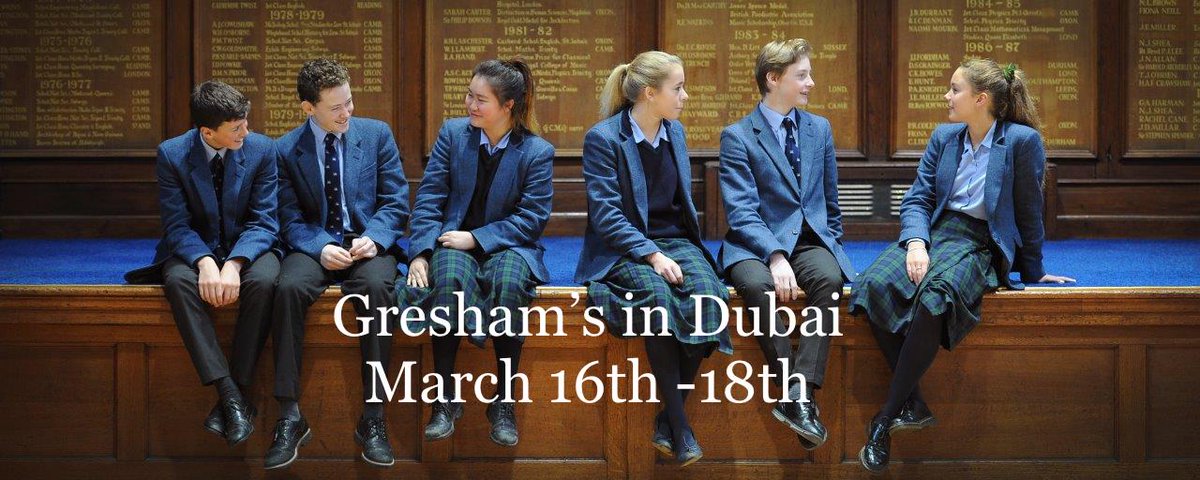 Greshams_School's tweet image. We will be at the British Boarding Schools Show Dubai @ischoolsshow this weekend 16-17 March at the Sheraton Mall of Emirates @sheratonmoe 
Come along and find out more about a Gresham's education #GlobalLocal
