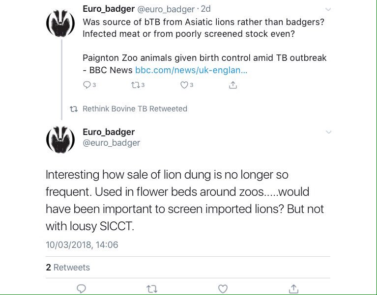 Some of the badger brigade's conspiracy theories are phenomenal. Isn't it just possible a badger could be responsible?
Amusing, but in truth such silliness costs us all.
#badgercull