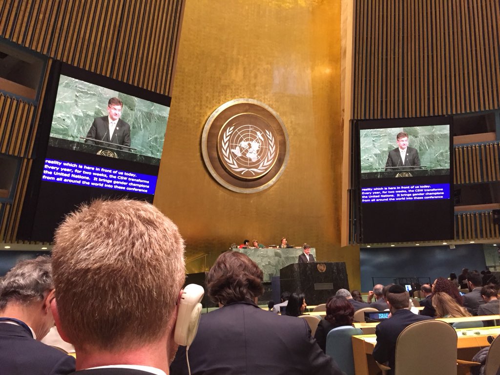 #CSW2018 kicks off with opening remarks by Geraldine Mason Irish PR Chair of CSW, #UNSG @antonioguterres, @CzechUNNY PR Marie Chatardova Prez of #ECOSOC & GA Prez @UN_PGA. #Afghanistan delegation is led by Minister of #Women Affairs Delbar Nazari. Also in delegation @SarabiHabiba