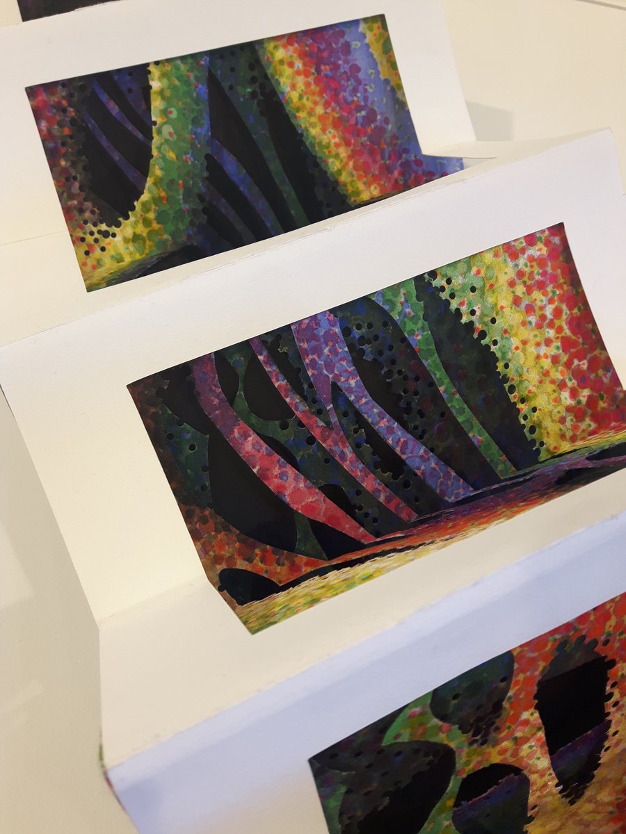 manitobaneuro's tweet photo. #Neurocraft meets #brainweek!
"Slideshow" by Ann Stinner, 2018.
Paper, acrylic, thread, bookcloth
Fluorescence microscopy and its many planes of focus brought to life through the art of bookbinding.
#BrainAwarenessWeek
@CAN_ACN @dana_fdn @umanitoba @UM_RadyFHS https://t.co/Z0o6yCFI0h