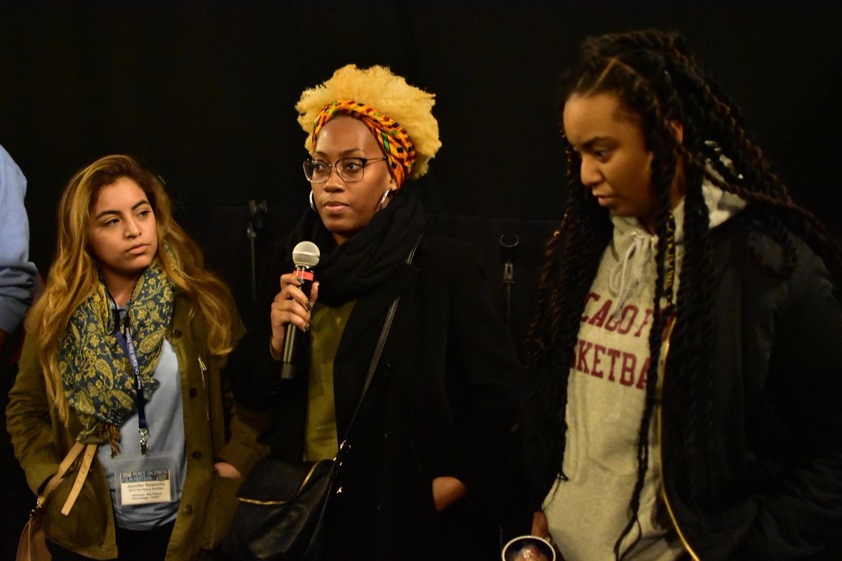 FreeSpiritChi's tweet image. Free Spirit PRO filmmakers and Peace Builders from @PeaceXChicago participated in a Q&amp;amp;A about their film at the @POEFF this weekend! #YouthMediaMondays