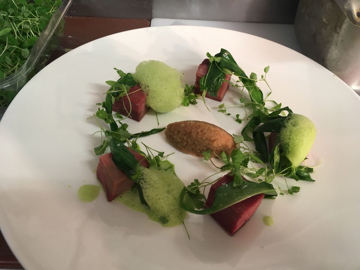 amaronebath's tweet photo. A little taste of the new spring menu  @amaronebath ox tongue, bagno verde air, wild garlic &amp; cress.. Fantastic.. out Head Chef Giacomo is very inspired.. come and try us....
#Food @ThePigGuide @BathFoodies @BathChron @beautifulbath @BathWeekend... https://t.co/bTdYDExXet