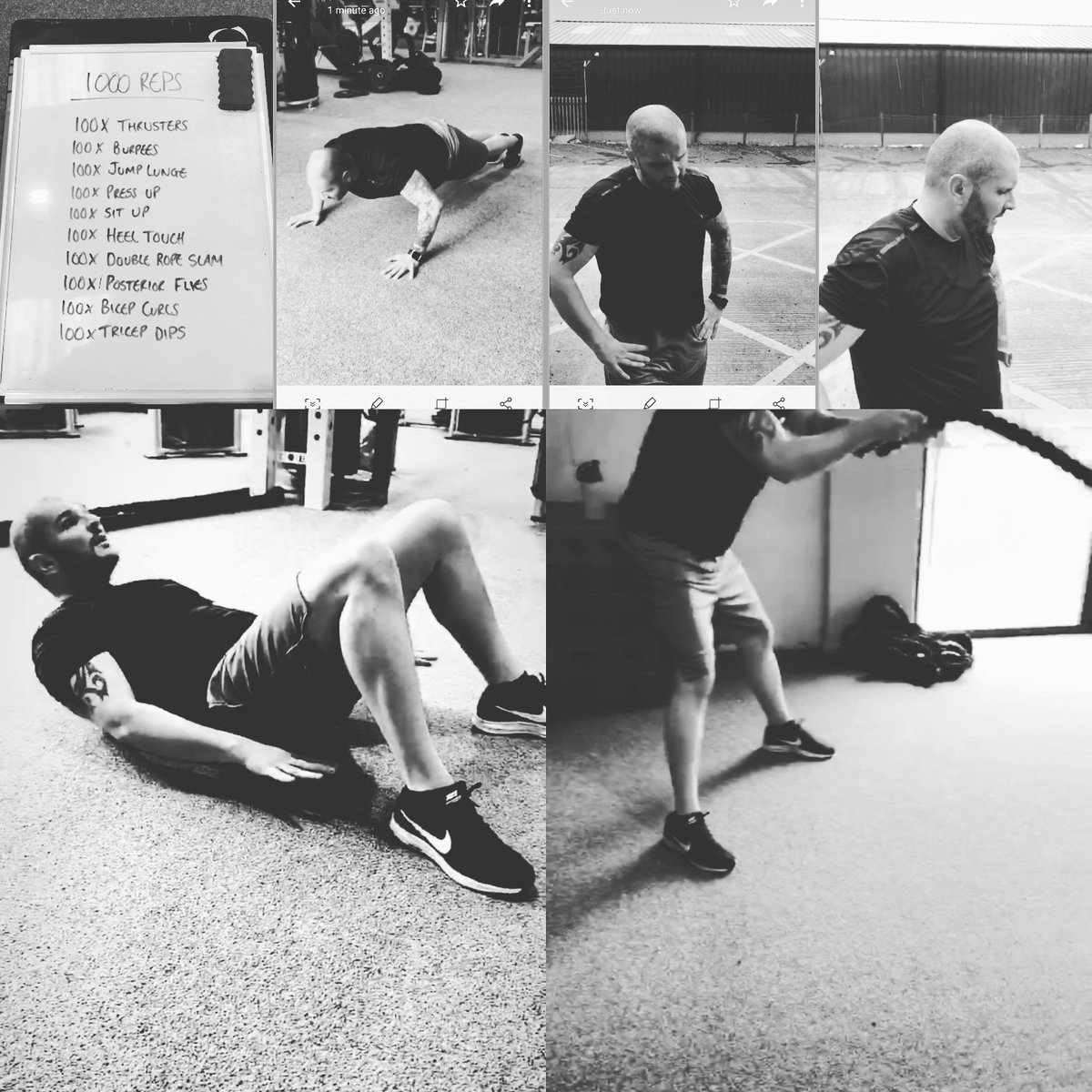 waveteamscott's tweet photo. What a start to week 7. 1000 rep challenge. Goosed. @FortitudeFit @965RadioWave #teamscott. https://t.co/EFr3bi9aOY