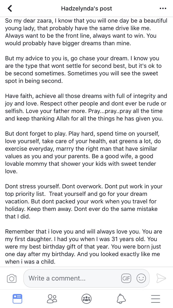 shazzyyyyy's tweet photo. Innalillah 😢 Saw so many shares on fb &amp; turns out this strong lady passed away yesterday. She wrote this letter to her daughter with an advice to not overwork in the future 😢 A reminder to all of us. Deepest condolences to her family and may she be placed amongst the solihin 💐 https://t.co/bKgFRDZfJt