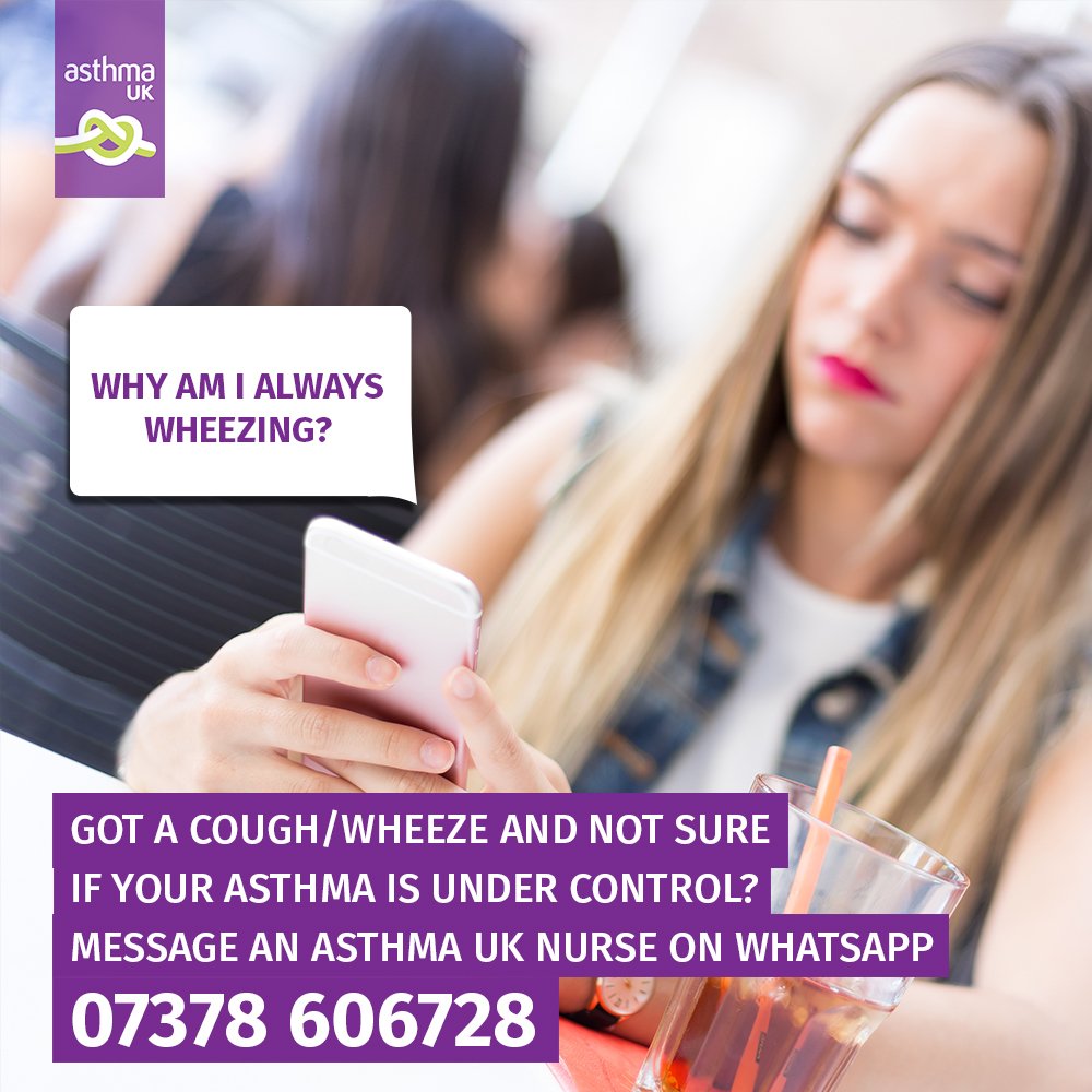 asthmalunguk's tweet photo. Got questions about your #asthma? 🤔
Speak directly to an asthma expert nurse via WhatsApp. 📱
Find out more: https://t.co/gIljegJzyK https://t.co/2rw7pAgiG9
