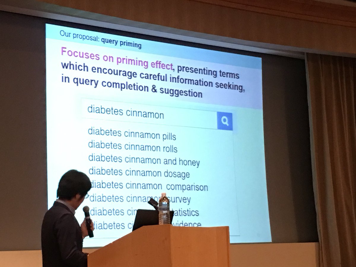 Yamamoto paper about using the query priming effect to encourage careful information seeking. #CHIIR2018 @ACM_CHIIR @sigirf
