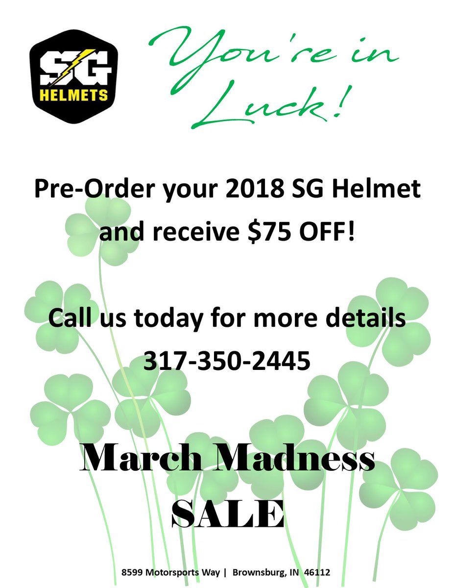 TheLightHelmets's tweet photo. MARCH MADNESS SALE-Give us a call at 317-350-2445 or stop in and see us! https://t.co/MFQLzDTsyq
