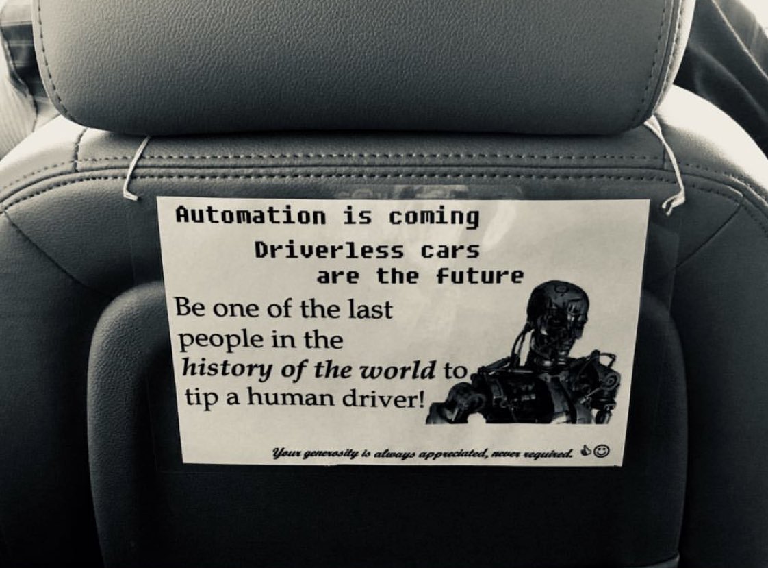 t3n's tweet photo. Die Taxifahrer in Austin, Texas beherrschen die zielgruppenaffine Ansprache beim Trinkgeldsammeln. #SXSW #digitalpioneers https://t.co/TOIqxNKu8d