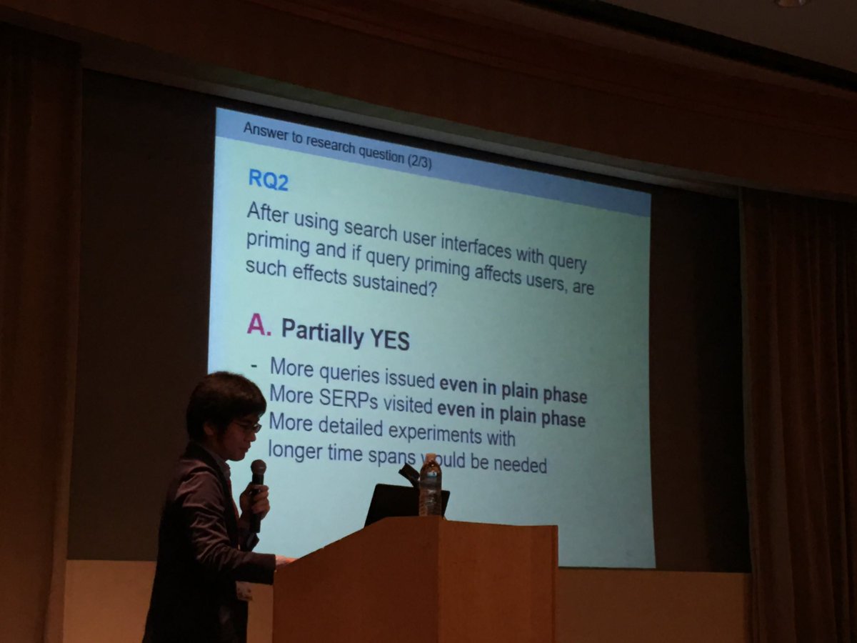 Yamamoto:  query priming had effects on num queries, num SERPs visited. And effects may persist. #CHIIR2018 <a href="/ACM_CHIIR/">ACM CHIIR 2026</a> <a href="/sigirf/">SIGIR Filter</a>