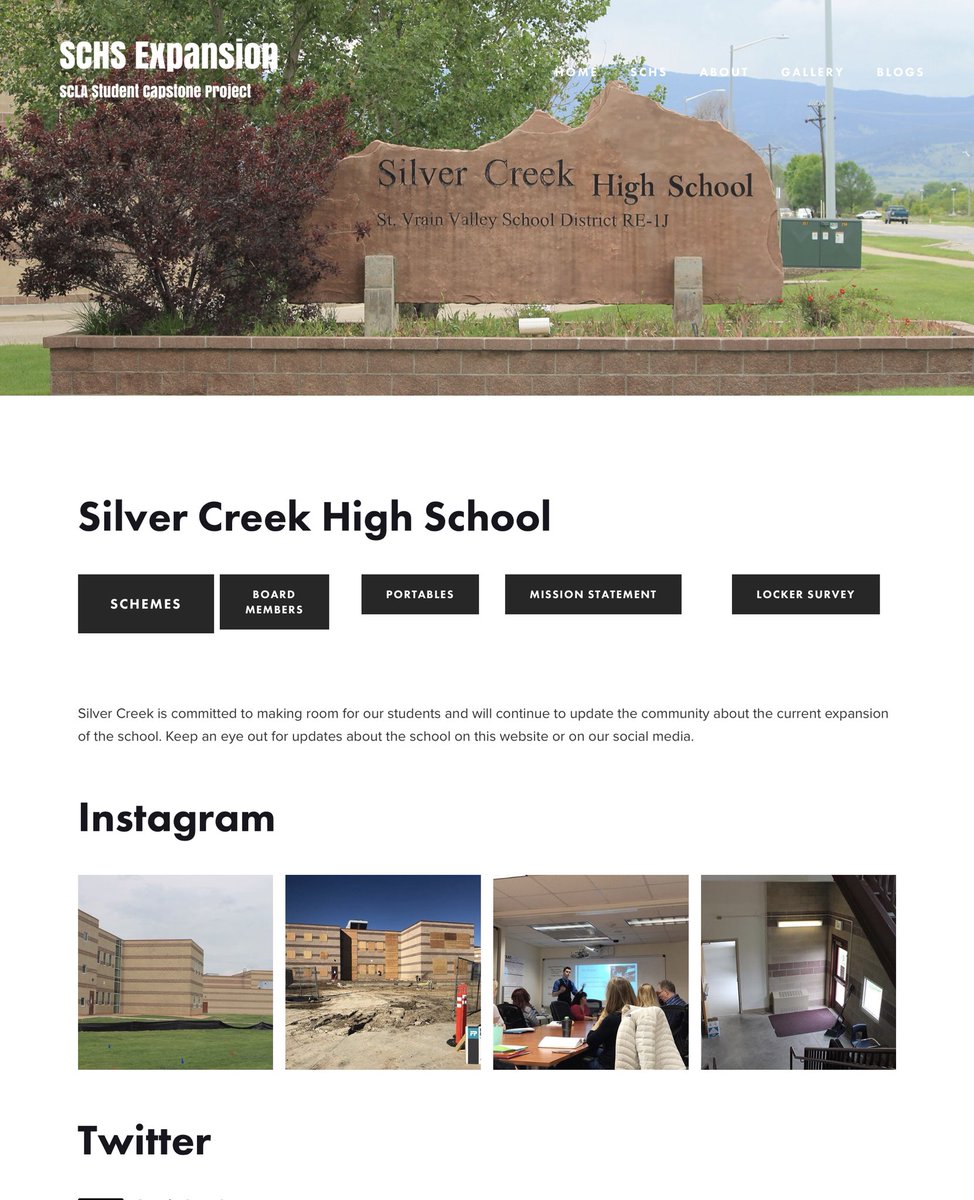 SCHSExpansion's tweet photo. We redesigned the SCHS home page. (Not to be confused with the main home page)click SCHS in the upper right hand corner and click “Learn More” to check out the new layout. https://t.co/zzGRG5hUuK #expansion #construction #website #squarespace #svvsd #schs @ErickFinnestead @SVVSD https://t.co/EzlFL12wHp
