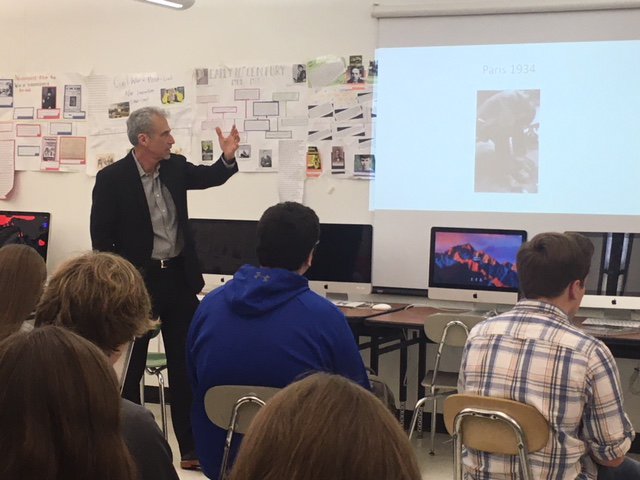 HumanitiesRHS's tweet photo. A huge thank you to Professor Marc Aronson for teaching our students about the history of photojournalism!  #RandolphSchools https://t.co/A0OHWQnFd6