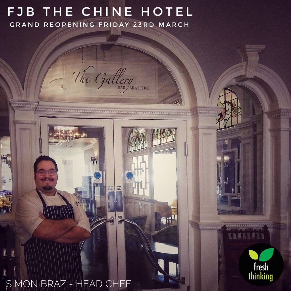 ftdorset's tweet photo. Good luck to @brazakool and our friends at @fjbhotels for the Grand reopening of The Chine Hotel Friday 23rd March. Eat, Sleep and Relax at one of the south's most luxurious hotels. #freshthinking #fjbhotels #headchef https://t.co/JRhJWznRTi