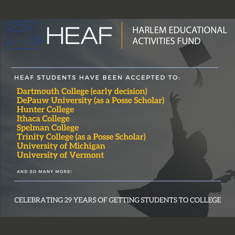 HEAFNYC's tweet photo. HEAF Students are hearing from colleges! We are so proud of our seniors! #MotivationalMonday #NYCNonprofit #Collegebound #Dreambig #Classof2018 https://t.co/C8Ggnmlg4d