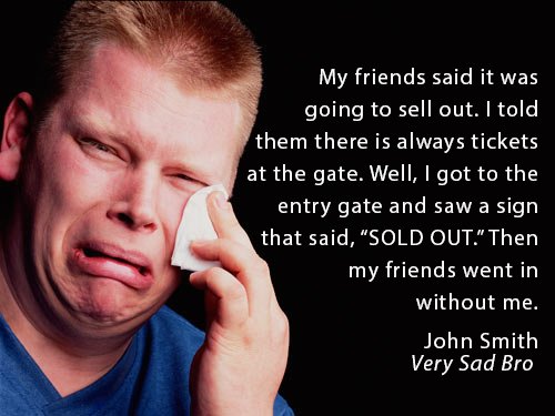 Don't be a sad bro. We're going to sell out once again!

NEVER leave thirsty. NEVER leave hungry.
MVCBF.com | Saturday, March 31st

#mvcbf #sdbeer #craftbeer #craftbrew #sandiego #visitsandiego #missionvalley #beerfest #beerfestival #beertasting #foodtasting