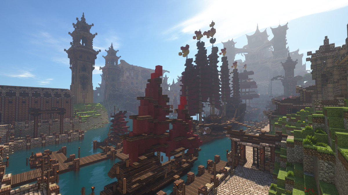 grensie_b's tweet photo. Welkom in Minato #Kingdom #TheKingdom #DusDavidGames @DusDavid #Fenrin @KDFenrin #Miduro #Minato #Etholdir @Edeldier #Shaders #SEUS #SEUSshaders #Minecraft #Oriental #WijZijnGeenHonden https://t.co/XZE3R08Ir0