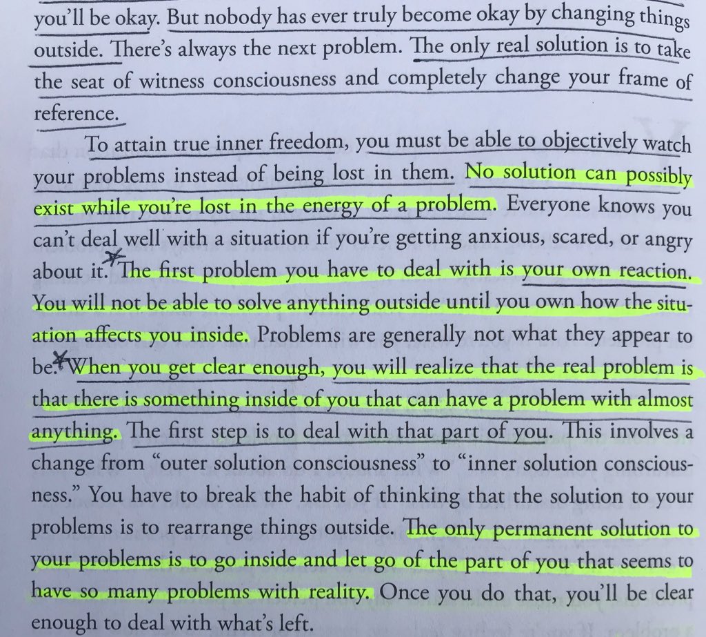 The solution to our problems is never found without, it is found within and it starts with overcoming the inner voice which finds fault in everything and creates a fabricated version of reality