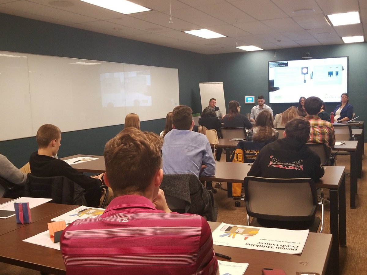 STEMatShenango's tweet photo. Using the design process to create a new wallet @BNYMellon innovation center. Thanks Rachel Miele for setting this experience, tour, and discussion for our students! #stemintherealworld https://t.co/WD1AqyxUB1