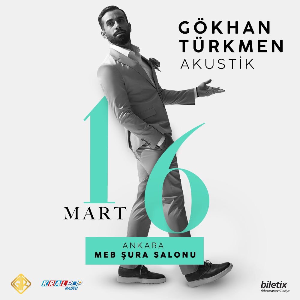 GTR Müzik (@gtrmuzik) on Twitter photo Gökhan Türkmen akustik konserlerine bu Cuma (16 Mart) Ankara’da MEB Şura Salonu ile devam ediyor.
Biletler 👉🏻 biletix.com/etkinlik/VKB06…
#GokhanTurkmen #GTAkustik #Lafügüzaf #Sessiz <a href="/GTurkmenmusic/">ɢᴏ̈ᴋʜᴀɴ ᴛᴜ̈ʀᴋᴍᴇɴ ®️</a> <a href="/GTurkmenfanpage/">Gökhan Türkmen Fan</a> Gökhan Türkmen akustik konserlerine bu Cuma (16 Mart) Ankara’da MEB Şura Salonu ile devam ediyor.
Biletler 👉🏻 biletix.com/etkinlik/VKB06…
#GokhanTurkmen #GTAkustik #Lafügüzaf #Sessiz <a href="/GTurkmenmusic/">ɢᴏ̈ᴋʜᴀɴ ᴛᴜ̈ʀᴋᴍᴇɴ ®️</a> <a href="/GTurkmenfanpage/">Gökhan Türkmen Fan</a>