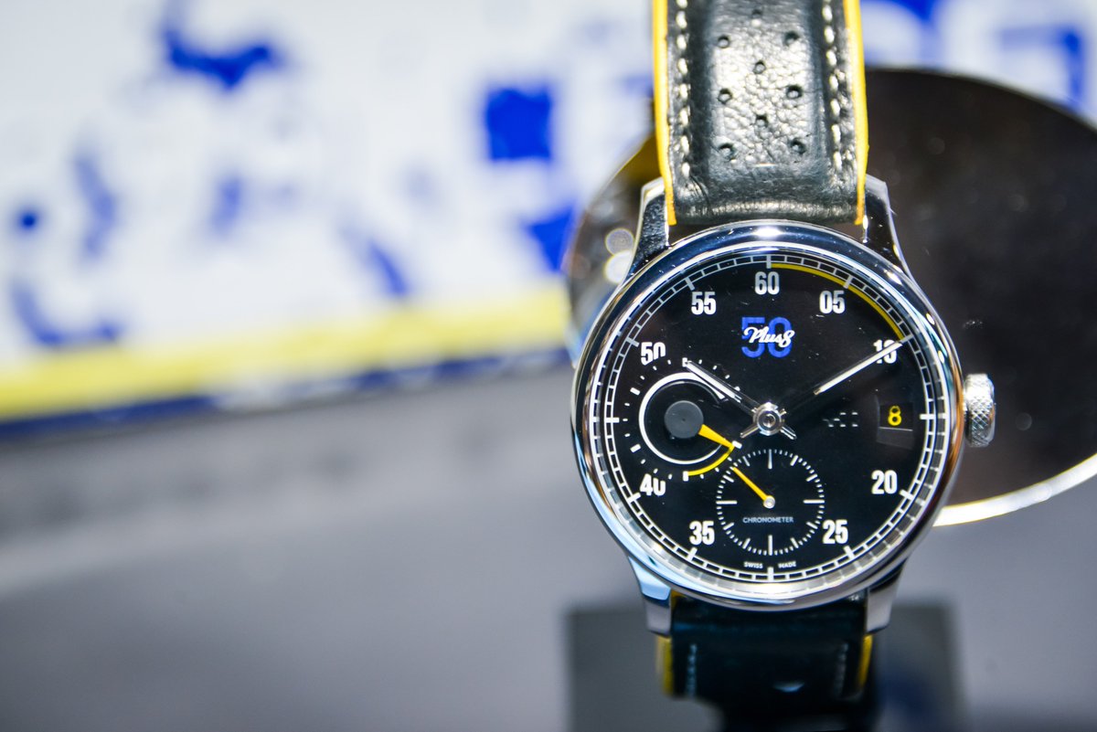 morganmotor's tweet photo. Limited to just 50 pieces, a @ChrisWardLondon C1 Morgan Plus 8 Chronometer accompanies each #Plus850th. Celebrating half a century of Plus 8 production, a piece of the original 'MMC 11' 1968 prototype is embedded into the back plate of each watch, seen here on our #GIMS2018 stand https://t.co/emsnbM0Cle