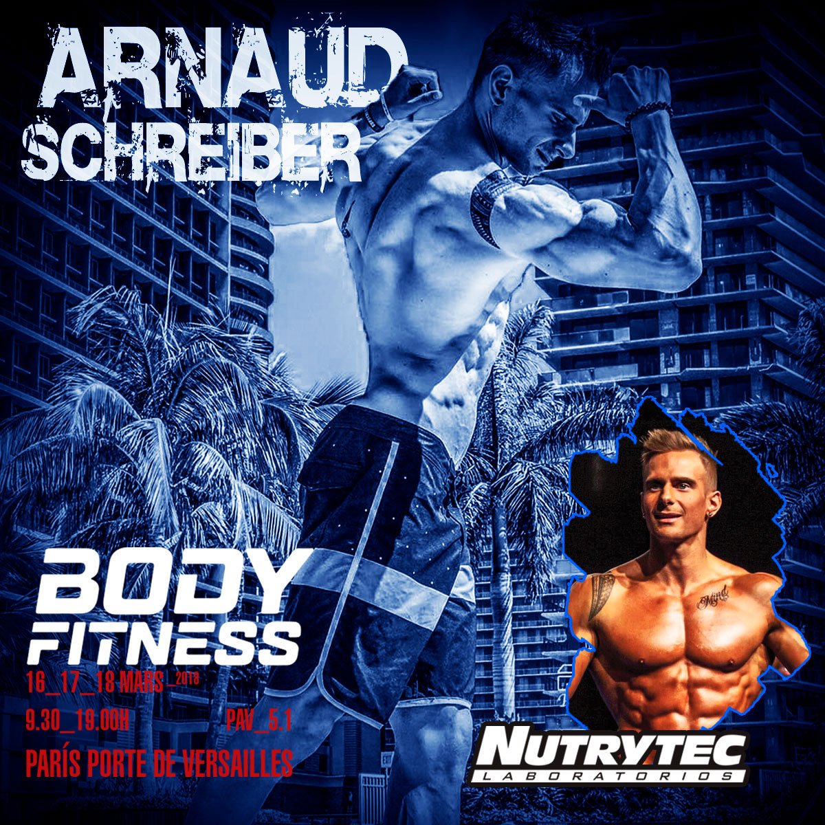 NutrytecEs's tweet photo. 🤔 ¿Quienes serán los atletas que encontrarás en nuestro stand durante el @mondialfitness 2018? Comenzamos con...
¡Arnaud Schreiber! 🔝🙌

#nutrytec https://t.co/zwnFeR2Dm4