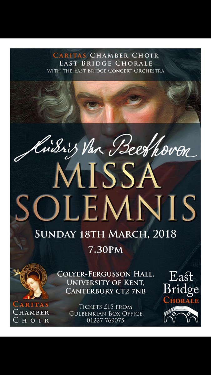 Beethoven Missa Solemnis this Sunday with @BenedictPreece and East Bridge Chorale. We can’t wait!!