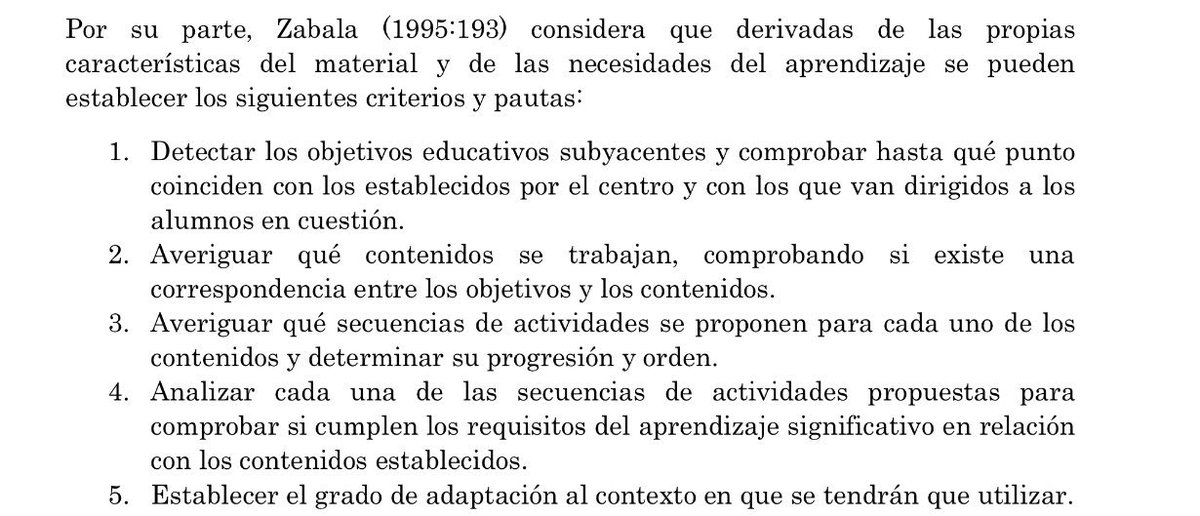 #DDC18_3 Criterios y pautas de evaluación del material didáctico según Zavala (1995) citado en el tema 5 de los apuntes de la asignatura DDC.
