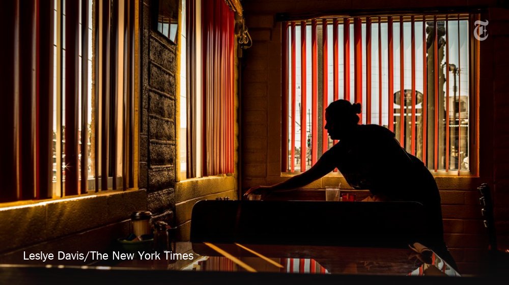 nytimes's tweet photo. Working for tips means that each shift comes with questions that don’t apply to millions of other workers around the country: How much money will I make and how much will I tolerate to make it? https://t.co/B32lDvuEeS https://t.co/OZcNO2hRgS